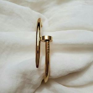 Nail bangle stainless steel gold